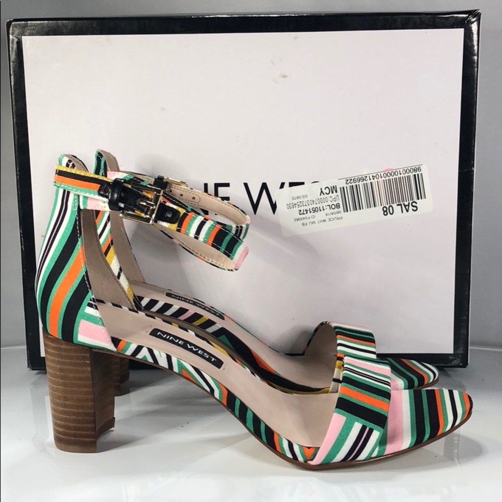 [167] Nine West Sandals White Floral  6.5 M - Picture 4 of 8